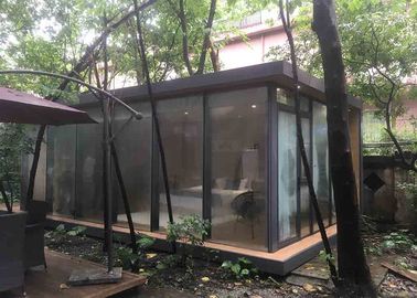 Wysokiej jakości szkło hartowane do domu mobilnego Drewniane wnętrze Luksusowa willa